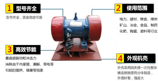 lzf倉(cāng)壁振動(dòng)器：1，型號(hào)齊全：型號(hào)齊全，質(zhì)量穩(wěn)定可靠。2，適用范圍：電力，建材，糧食，煤炭，礦山，冶金，食品，制藥，化肥，陶瓷，磨料等行業(yè)。3，高效：靠高頻振動(dòng)和沖擊力消除由于內(nèi)摩擦，潮解，帶電等引起的塔供，堵塞等現(xiàn)象。4，外觀機(jī)殼：外殼采用消失模一次性整體鑄造替換原有分體制造，外觀好看，強(qiáng)度大。