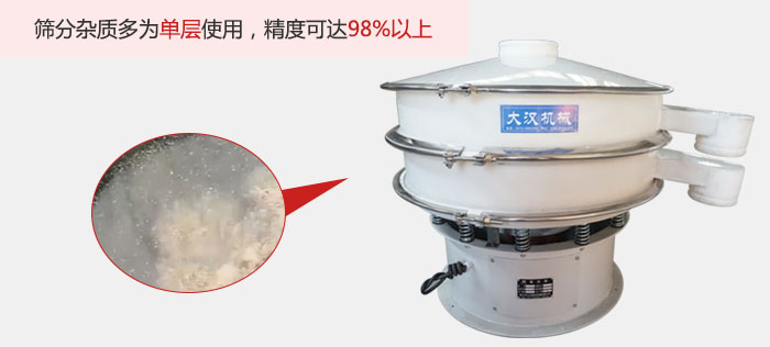 塑料振動(dòng)篩篩分雜質(zhì)多用與單層篩網(wǎng)使用。