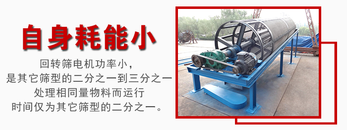 滾筒篩耗能小，使用壽命長，維修方便