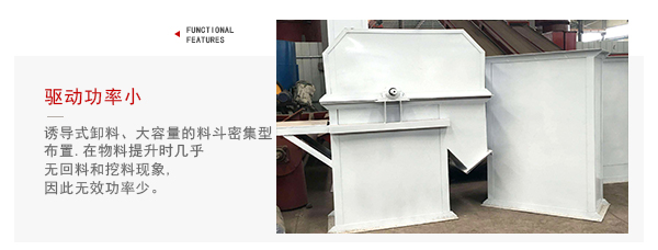 TD型斗式提升機(jī)驅(qū)動(dòng)力小，無回料等特點(diǎn)展示圖。
